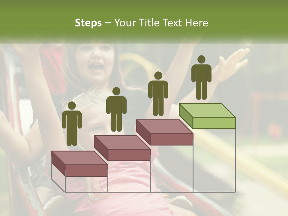 A Group Of Children Riding On Top Of A Slide PowerPoint Template