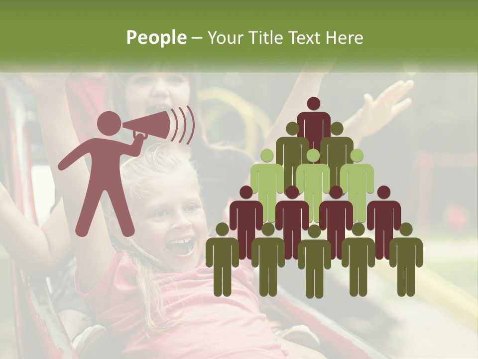 A Group Of Children Riding On Top Of A Slide PowerPoint Template