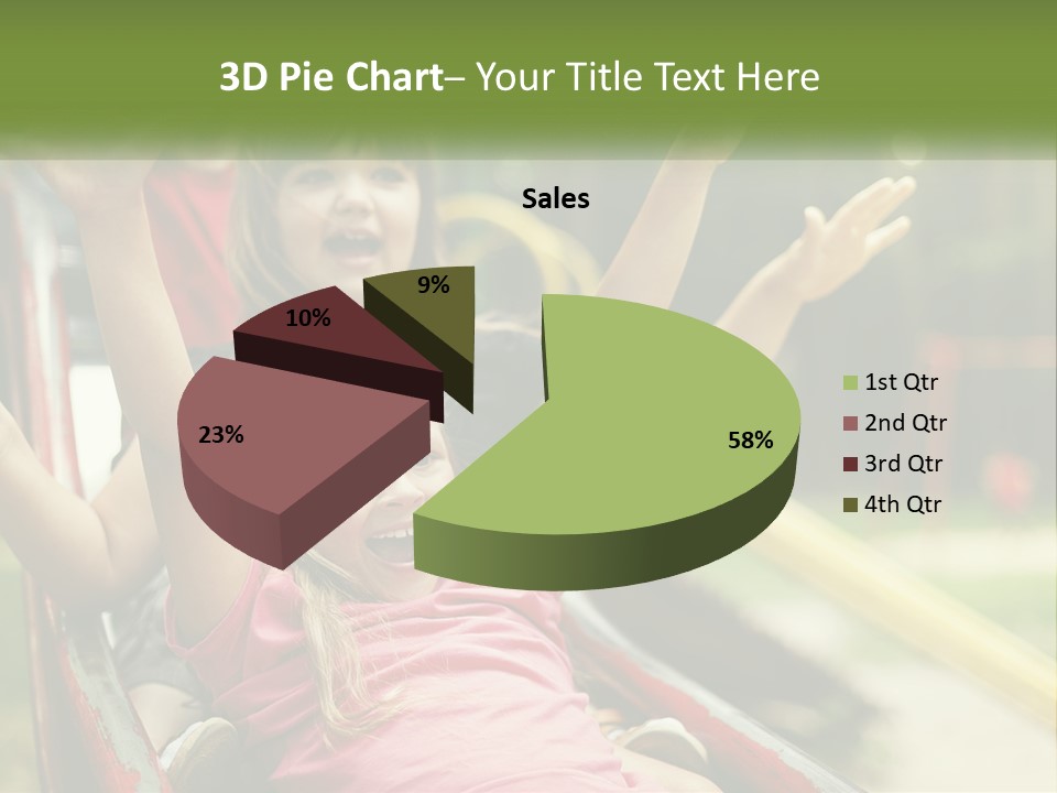 A Group Of Children Riding On Top Of A Slide PowerPoint Template