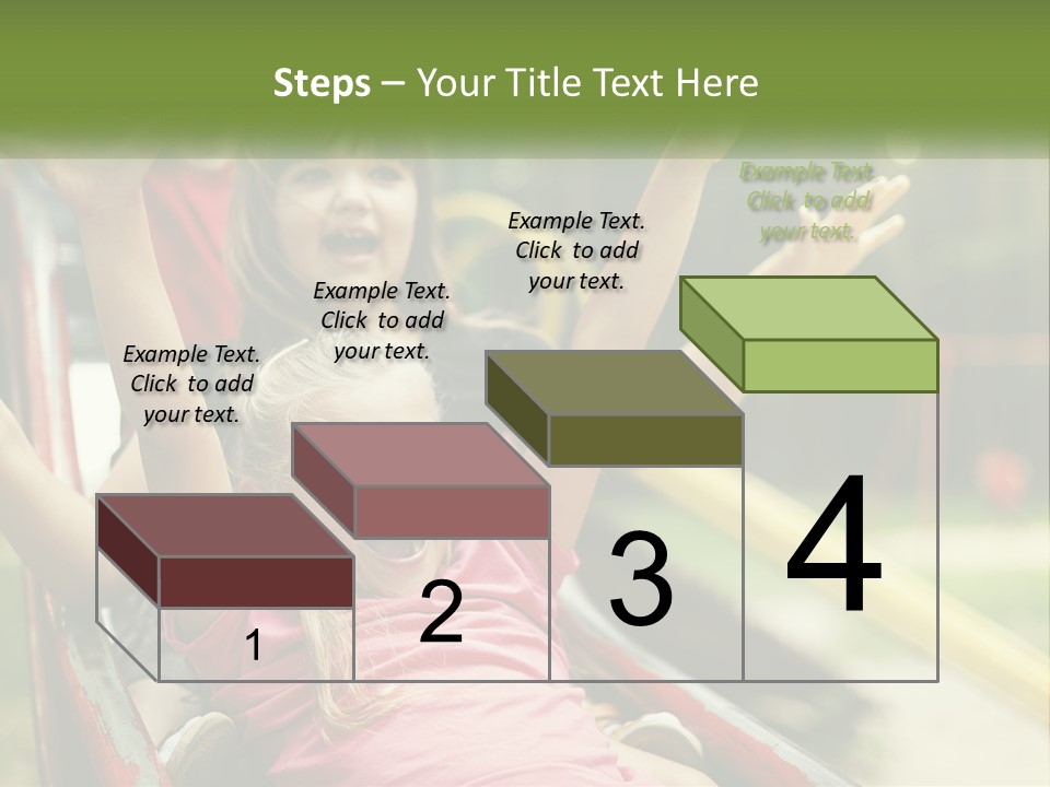 A Group Of Children Riding On Top Of A Slide PowerPoint Template
