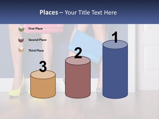 A Pair Of Women's Legs With High Heels And A Purse PowerPoint Template