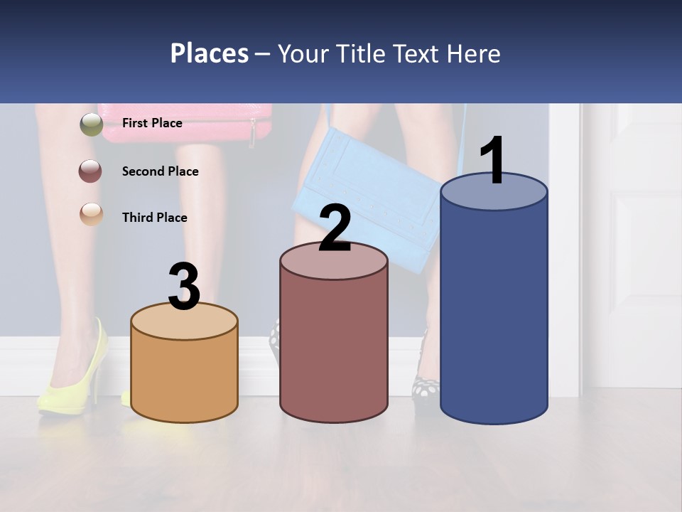 A Pair Of Women's Legs With High Heels And A Purse PowerPoint Template