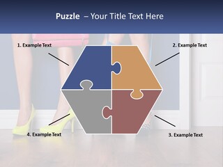 A Pair Of Women's Legs With High Heels And A Purse PowerPoint Template