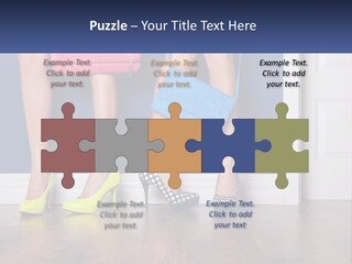 A Pair Of Women's Legs With High Heels And A Purse PowerPoint Template