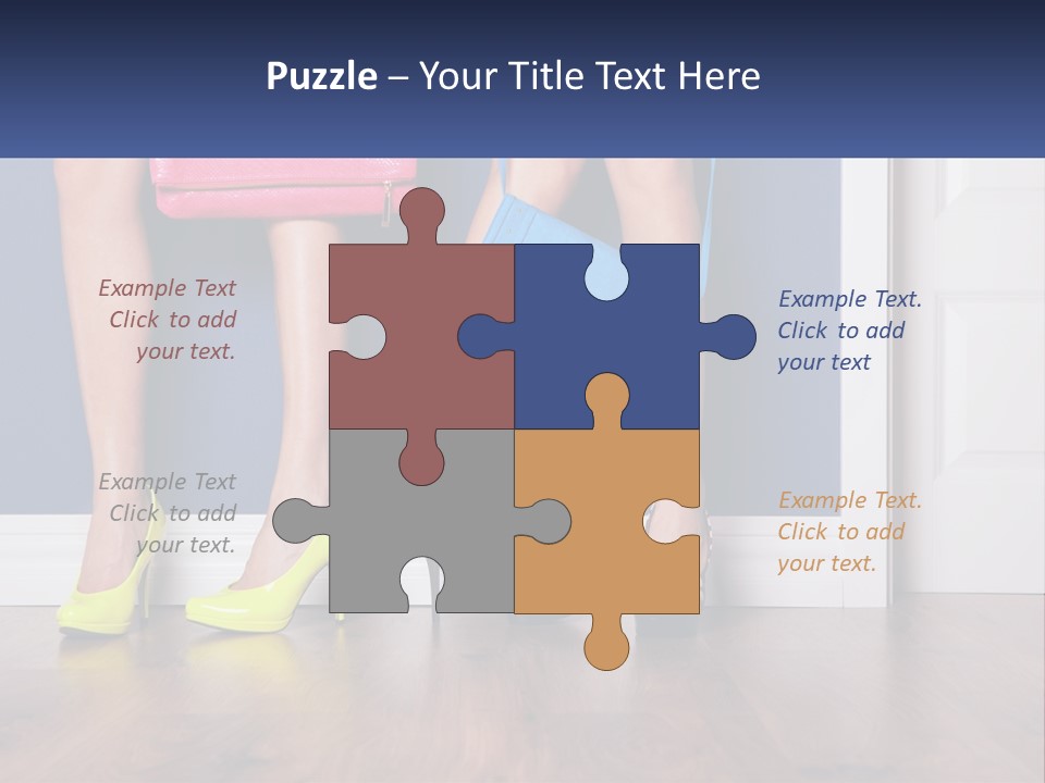 A Pair Of Women's Legs With High Heels And A Purse PowerPoint Template