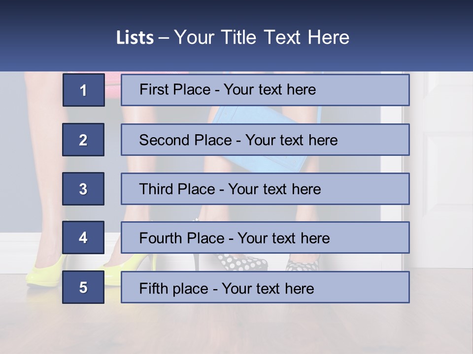 A Pair Of Women's Legs With High Heels And A Purse PowerPoint Template