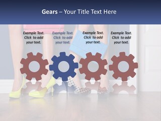 A Pair Of Women's Legs With High Heels And A Purse PowerPoint Template