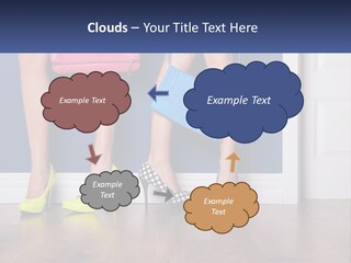 A Pair Of Women's Legs With High Heels And A Purse PowerPoint Template