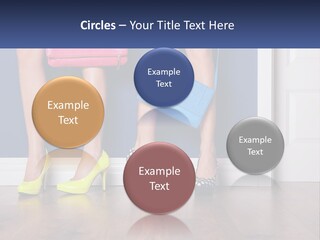 A Pair Of Women's Legs With High Heels And A Purse PowerPoint Template