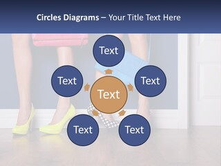 A Pair Of Women's Legs With High Heels And A Purse PowerPoint Template