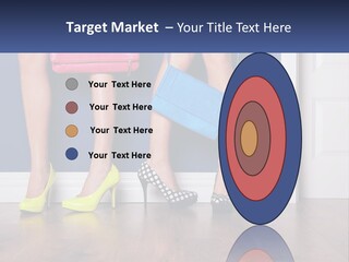 A Pair Of Women's Legs With High Heels And A Purse PowerPoint Template