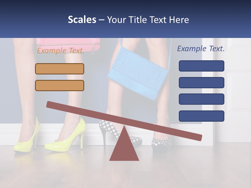 A Pair Of Women's Legs With High Heels And A Purse PowerPoint Template