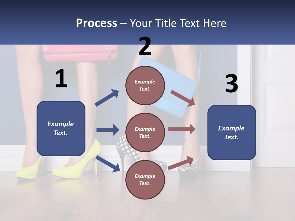 A Pair Of Women's Legs With High Heels And A Purse PowerPoint Template