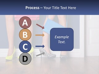 A Pair Of Women's Legs With High Heels And A Purse PowerPoint Template
