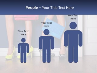 A Pair Of Women's Legs With High Heels And A Purse PowerPoint Template