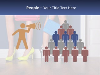 A Pair Of Women's Legs With High Heels And A Purse PowerPoint Template