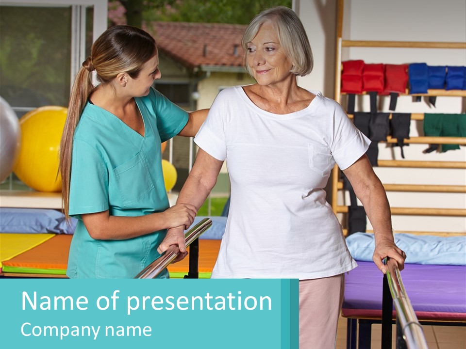 A Nurse And A Patient Shaking Hands In A Hospital PowerPoint Template