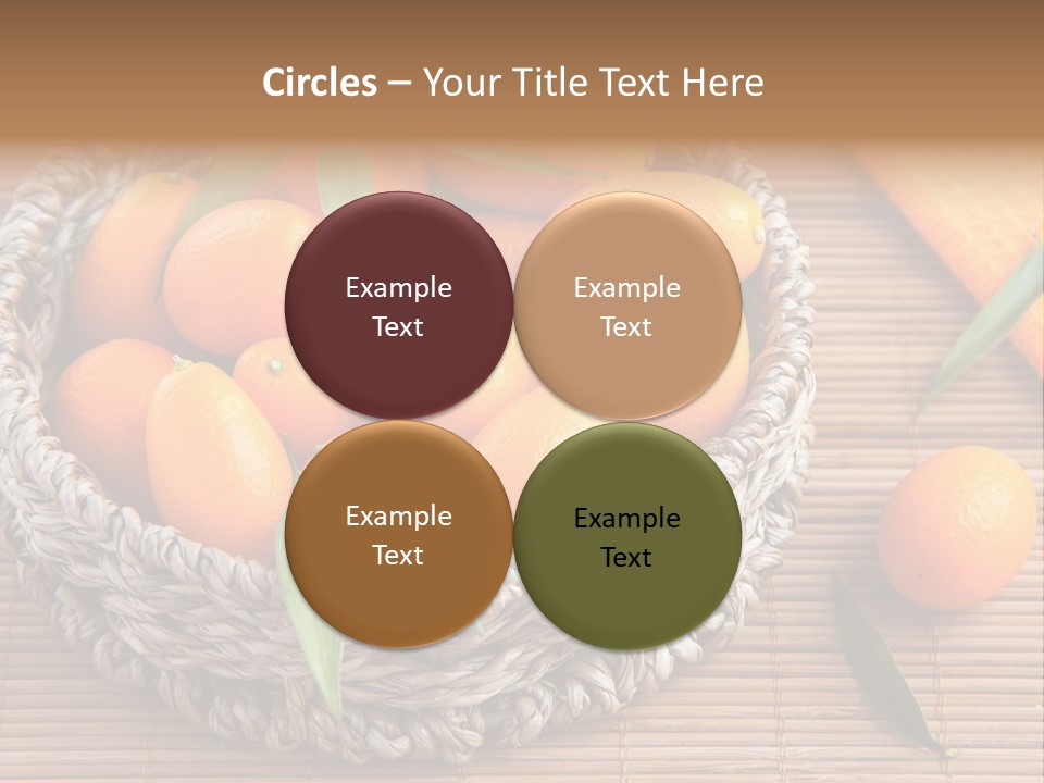 A Basket Filled With Oranges On Top Of A Bamboo Mat PowerPoint Template