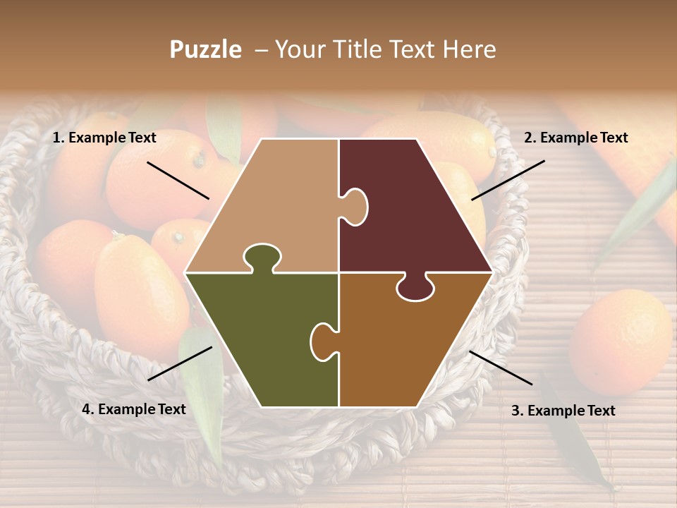 A Basket Filled With Oranges On Top Of A Bamboo Mat PowerPoint Template