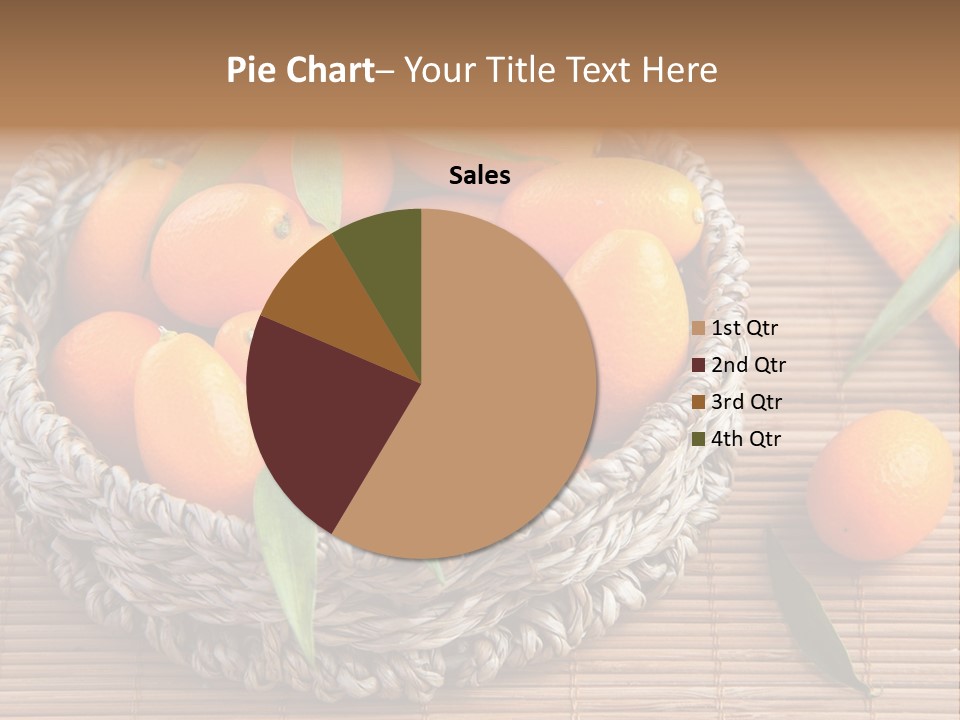A Basket Filled With Oranges On Top Of A Bamboo Mat PowerPoint Template