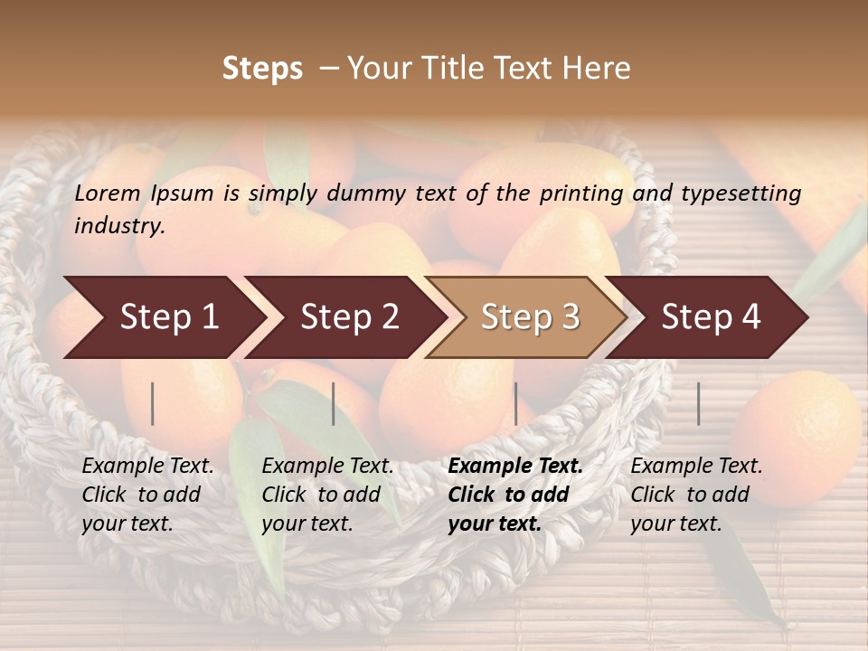 A Basket Filled With Oranges On Top Of A Bamboo Mat PowerPoint Template