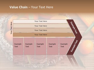 A Basket Filled With Oranges On Top Of A Bamboo Mat PowerPoint Template