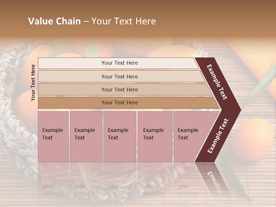 A Basket Filled With Oranges On Top Of A Bamboo Mat PowerPoint Template