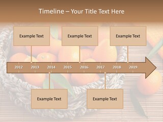A Basket Filled With Oranges On Top Of A Bamboo Mat PowerPoint Template