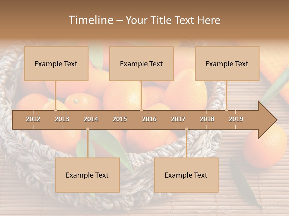 A Basket Filled With Oranges On Top Of A Bamboo Mat PowerPoint Template