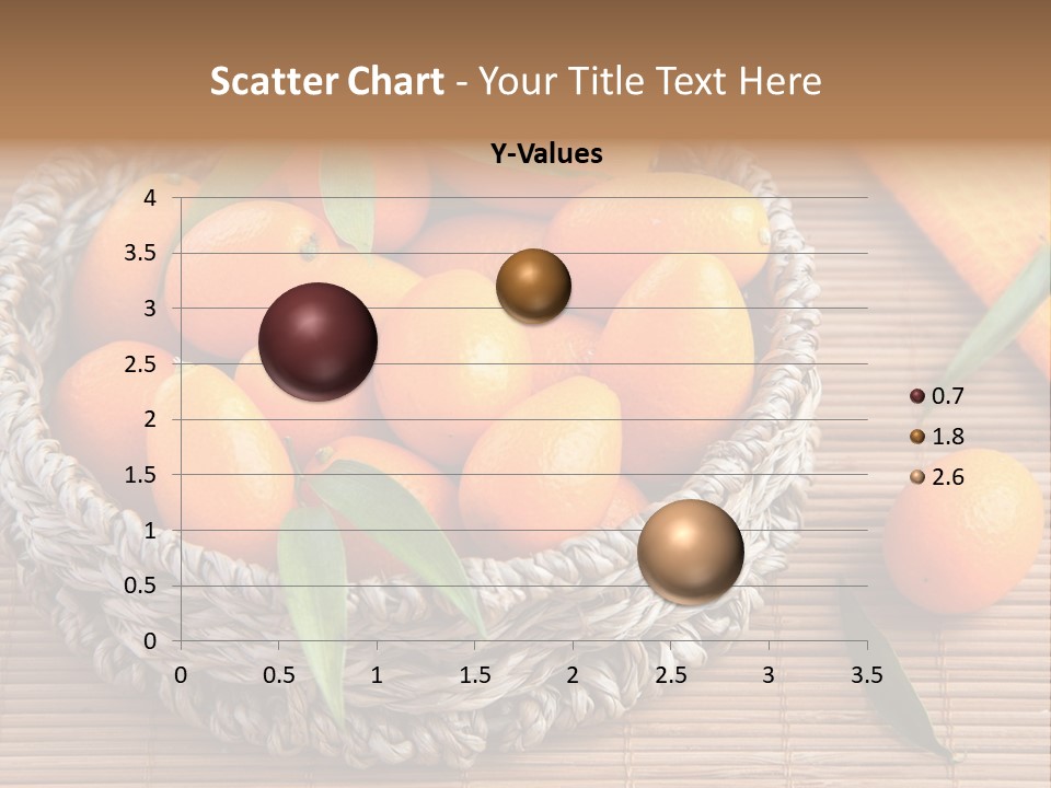 A Basket Filled With Oranges On Top Of A Bamboo Mat PowerPoint Template