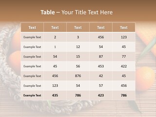 A Basket Filled With Oranges On Top Of A Bamboo Mat PowerPoint Template