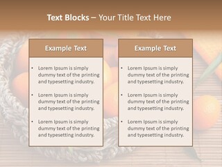 A Basket Filled With Oranges On Top Of A Bamboo Mat PowerPoint Template