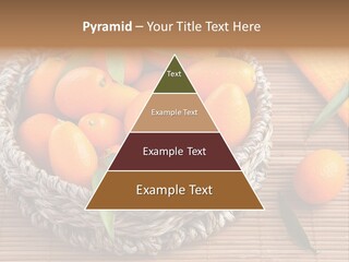 A Basket Filled With Oranges On Top Of A Bamboo Mat PowerPoint Template