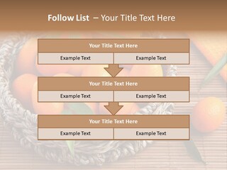 A Basket Filled With Oranges On Top Of A Bamboo Mat PowerPoint Template