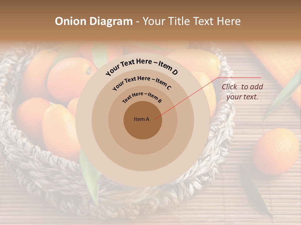 A Basket Filled With Oranges On Top Of A Bamboo Mat PowerPoint Template