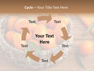 A Basket Filled With Oranges On Top Of A Bamboo Mat PowerPoint Template