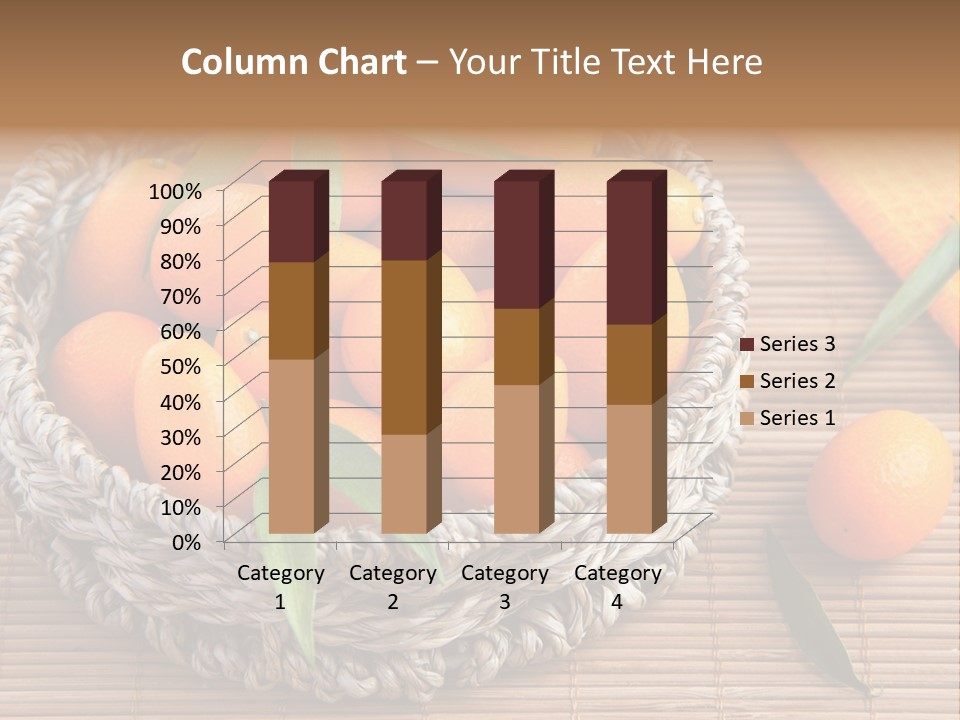 A Basket Filled With Oranges On Top Of A Bamboo Mat PowerPoint Template