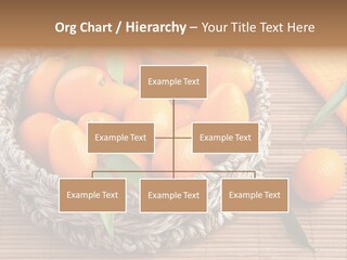 A Basket Filled With Oranges On Top Of A Bamboo Mat PowerPoint Template