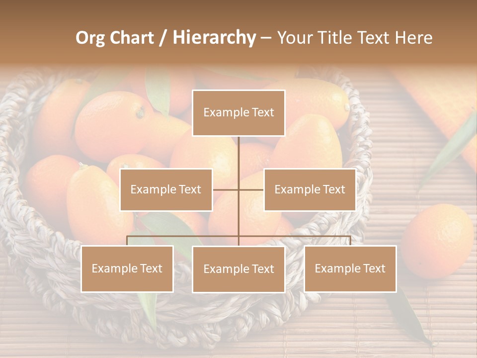A Basket Filled With Oranges On Top Of A Bamboo Mat PowerPoint Template