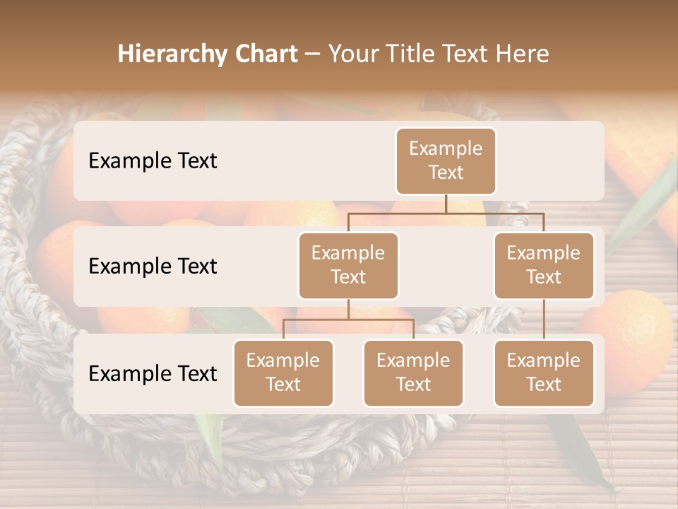 A Basket Filled With Oranges On Top Of A Bamboo Mat PowerPoint Template