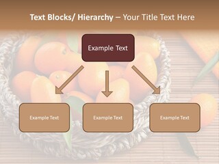 A Basket Filled With Oranges On Top Of A Bamboo Mat PowerPoint Template