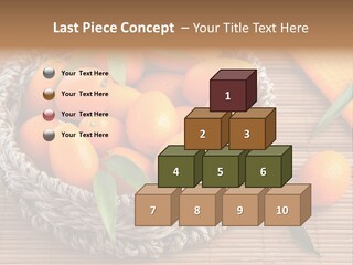 A Basket Filled With Oranges On Top Of A Bamboo Mat PowerPoint Template