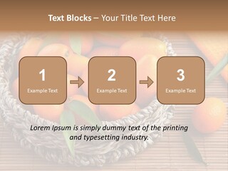 A Basket Filled With Oranges On Top Of A Bamboo Mat PowerPoint Template