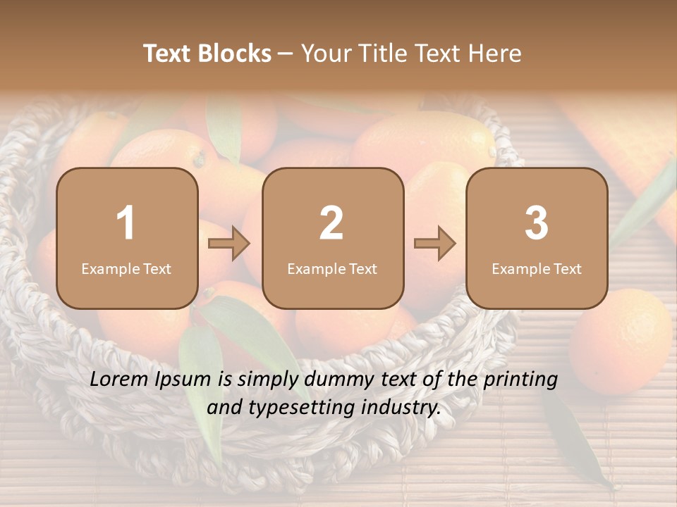 A Basket Filled With Oranges On Top Of A Bamboo Mat PowerPoint Template