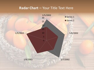 A Basket Filled With Oranges On Top Of A Bamboo Mat PowerPoint Template