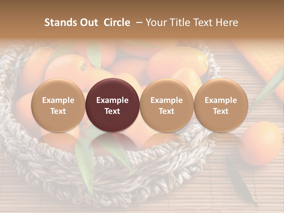 A Basket Filled With Oranges On Top Of A Bamboo Mat PowerPoint Template