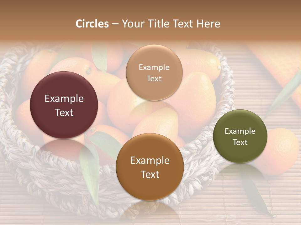 A Basket Filled With Oranges On Top Of A Bamboo Mat PowerPoint Template