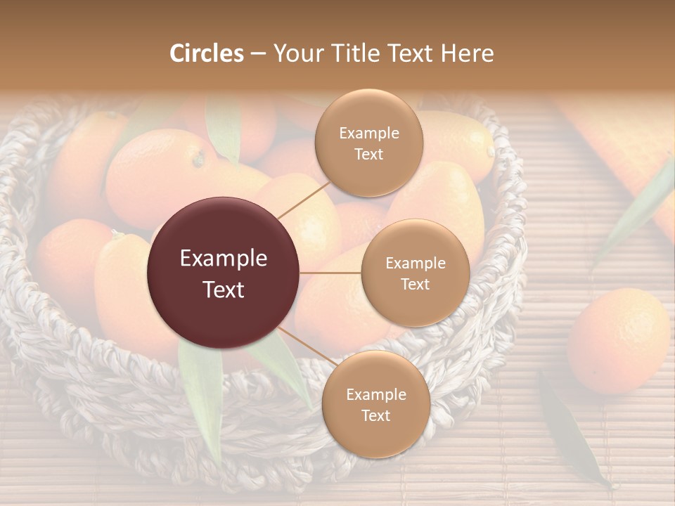 A Basket Filled With Oranges On Top Of A Bamboo Mat PowerPoint Template