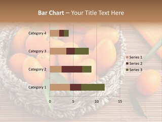 A Basket Filled With Oranges On Top Of A Bamboo Mat PowerPoint Template