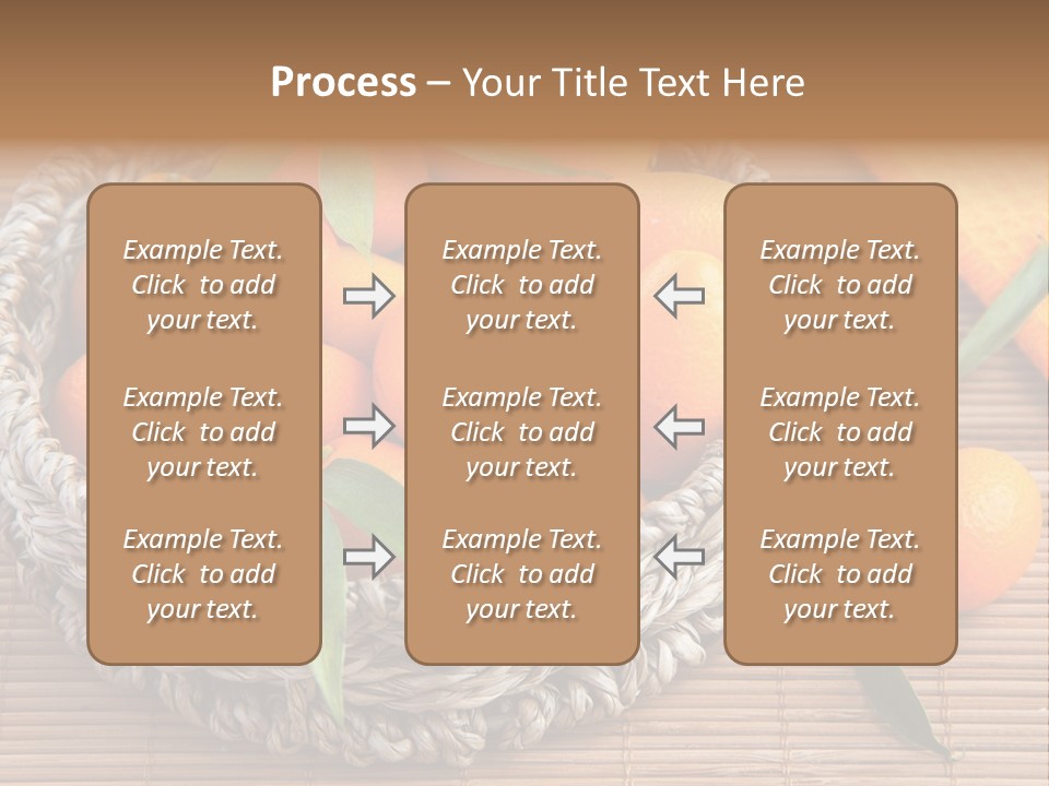 A Basket Filled With Oranges On Top Of A Bamboo Mat PowerPoint Template